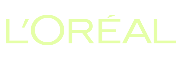 L'Oréal logo in a green shade on a transparent background.